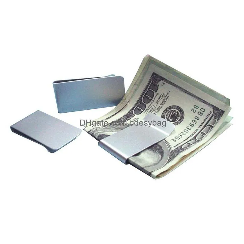 fashion mens aluminum mini cash money clip slim wallet purse id credit card holder multi color accessories za5779