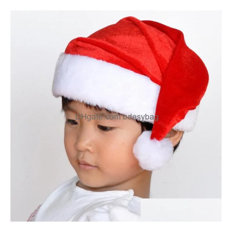highgrade christmas hat adult christmas party cap red plush hat for santa claus costume christmas decoration gift wa1499