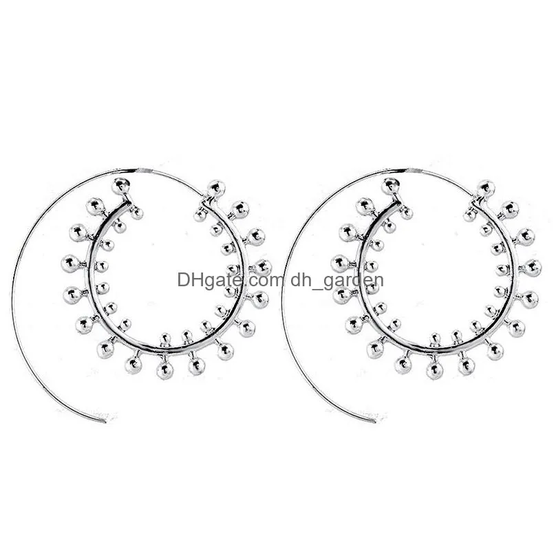 new design alloy spiral heart vortex earrings exaggerated  gear stud earrings for women ear jewelry silver gold color
