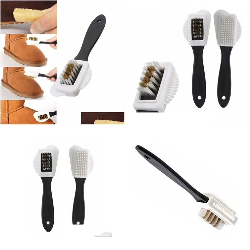 Shoe Brushes 3 Side Cleaning Shoe Brush Plastic S Shape Cleaner For Suede Snow Boot Shoes Household Drop Delivery Home Garden Housekee Dhati