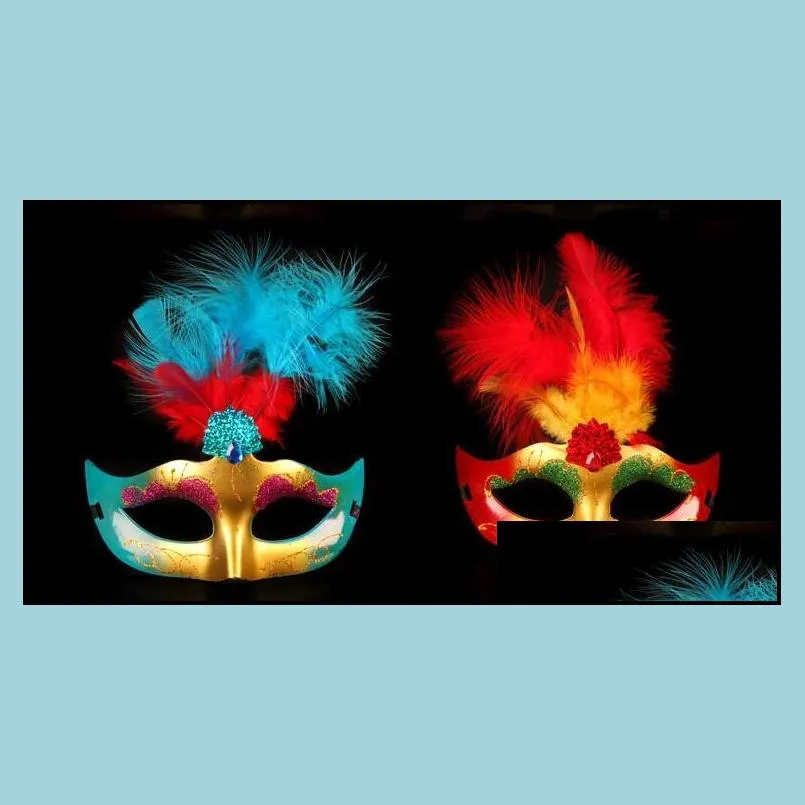 masks princess gold dust feather mask fluffy feathers halloween costume ball masquerade party mask gifts