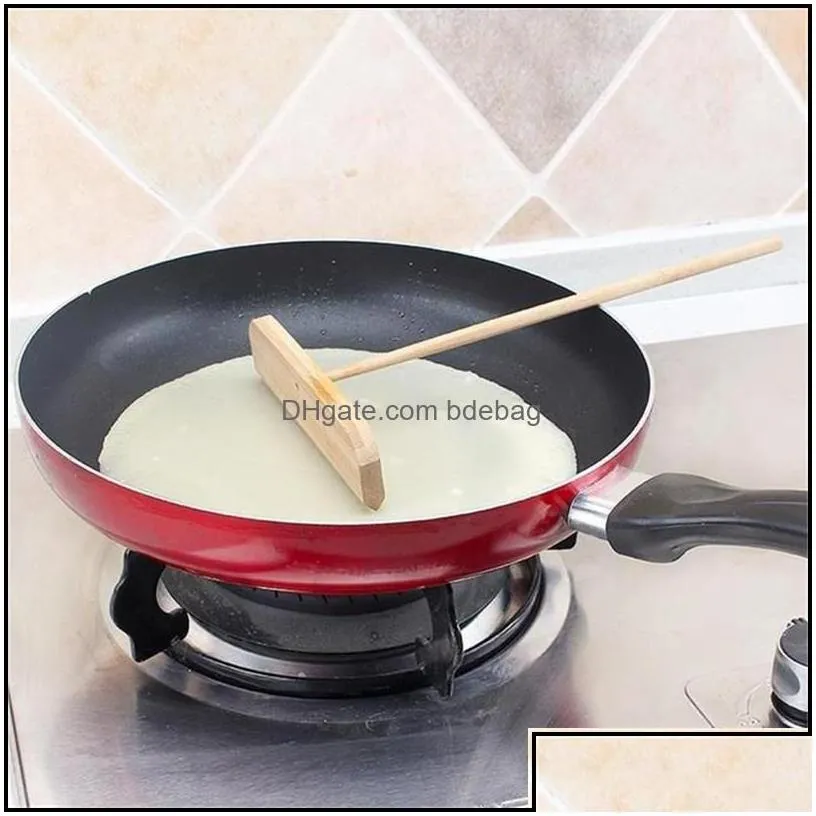 Other Kitchen Tools New Chinese Specialty Crepe Maker Pancake Batter Wooden Spreader Stick Home Kitchen Tool Diy Restaurant Canteen S