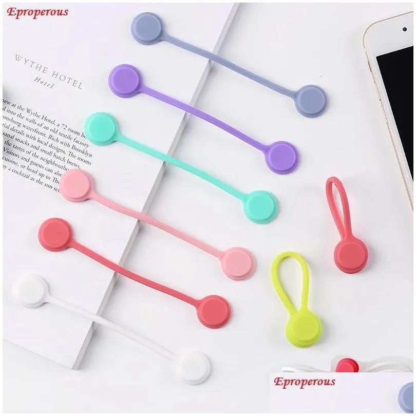 Other Home Storage & Organization Magnetic Twist Ties Sile Holder Clips Cord Wrap Strong Holding Stuff S Organizer For Home Office Dro Dhtb6