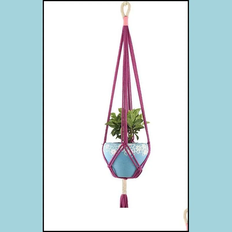 macrame plant hangers indoor outdoor hanging planter basket jute rope flowerpot garden tools novelty home decor white purple black