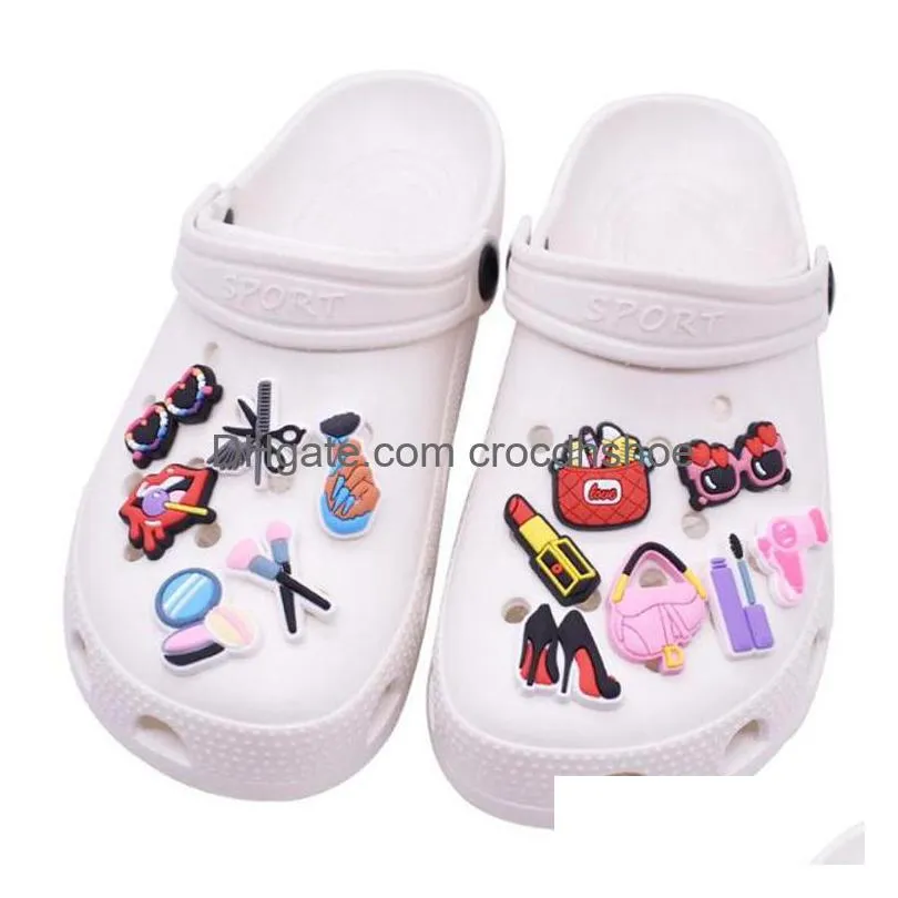 halloween pvc soft rubber clog shoe croc charms buckles accessories decorations fit kids sandals party supplies