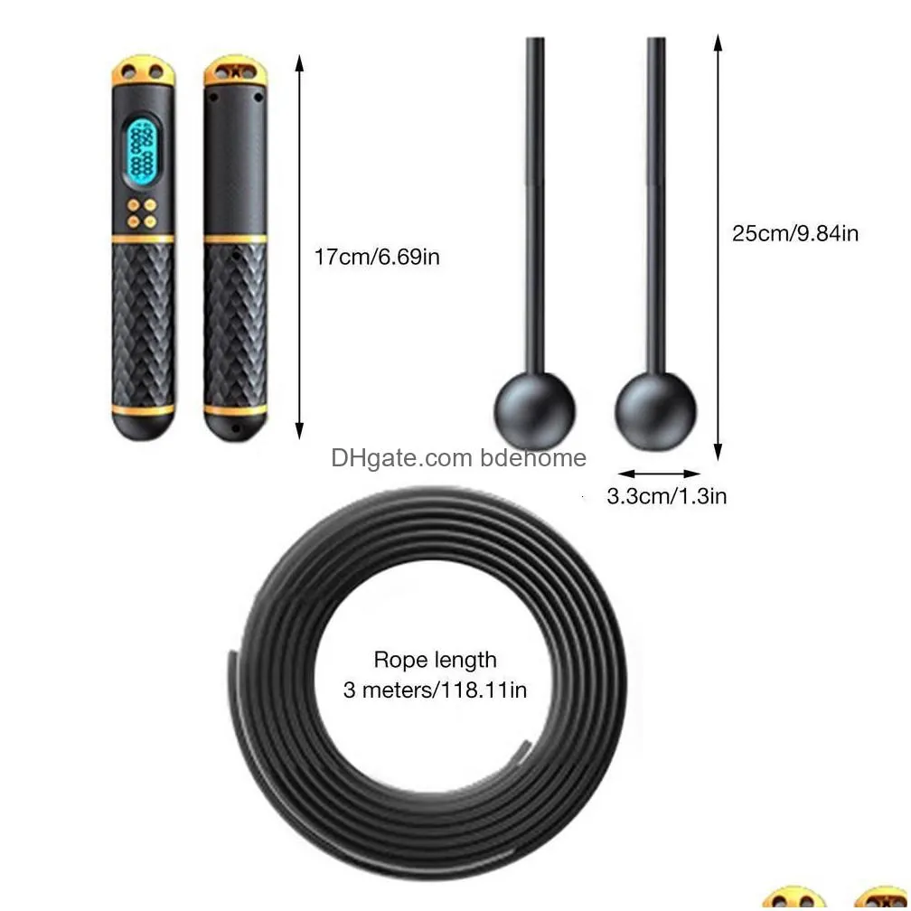 Jump Ropes Jump Ropes 2 In 1 Mtifun Speed Skip Rope With Digital Counter Professional Ball Bearings And Non-Slip Handles Jumps Calorie Dhspc