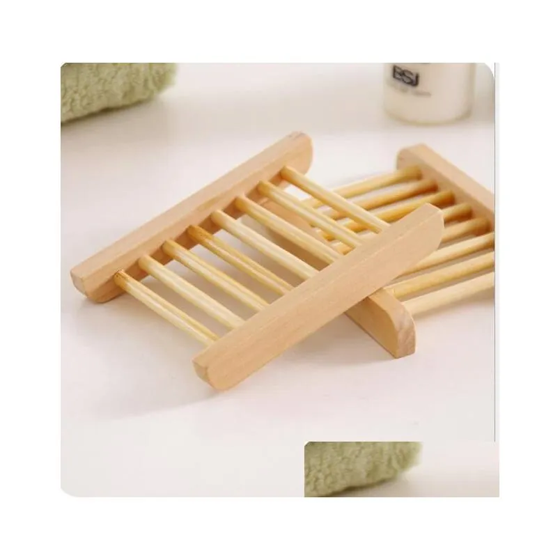 Soap Dishes Fashional Bathroom Soap Tray Handmade Wood Dish Box Wooden Dishes As Holder Home Accessories Drop Delivery Home Garden Bat Dhjqr
