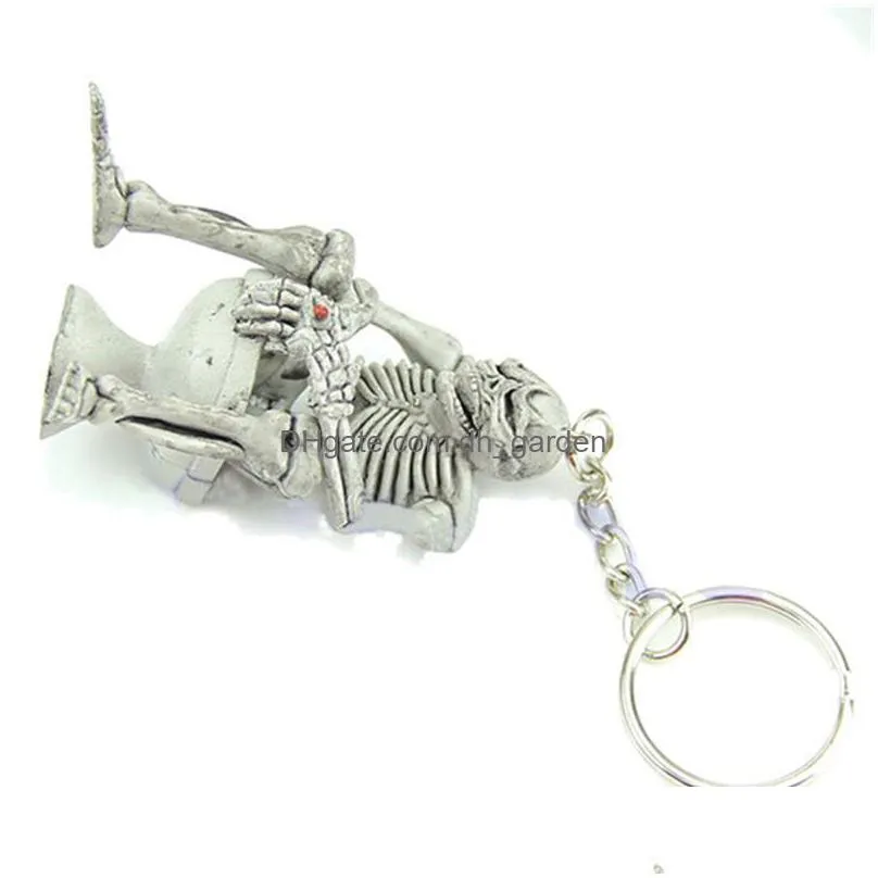 skull toilet rubber pendant keychain purse bag car charm keyring key chain for women men fashion gifts