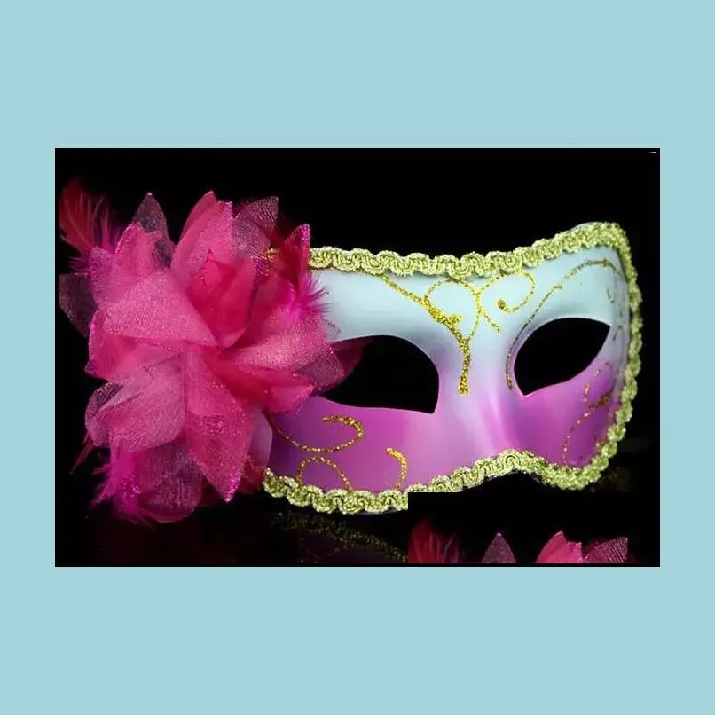 newest women y hallowmas easter venetian mask masquerade masks flower feather mask dance party holiday mask colorful