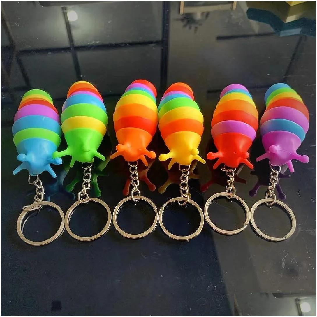 party favor stress reliever toys fidget toys children adult slug puzzle peristalsis funny caterpillar anti stress squishy keychain toy