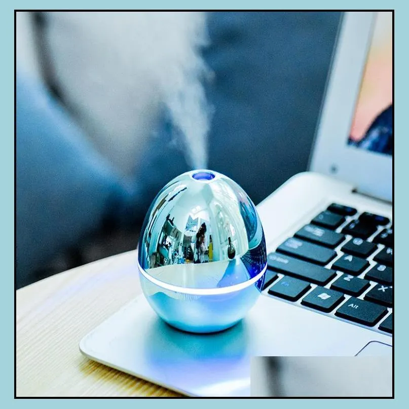 usb portable desktop egg air humidifier essential oils diffusers mist air humidifier for home office bedroom baby room car metalic