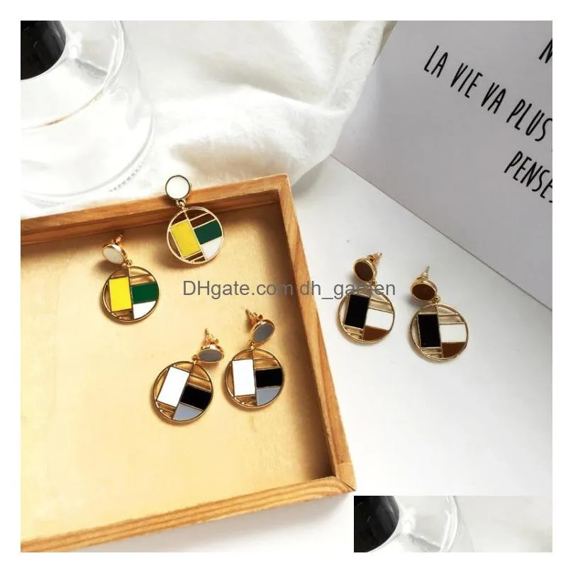 earless ear clips fashion versatile round earrings creative color matching earrings korean earrings  accessories