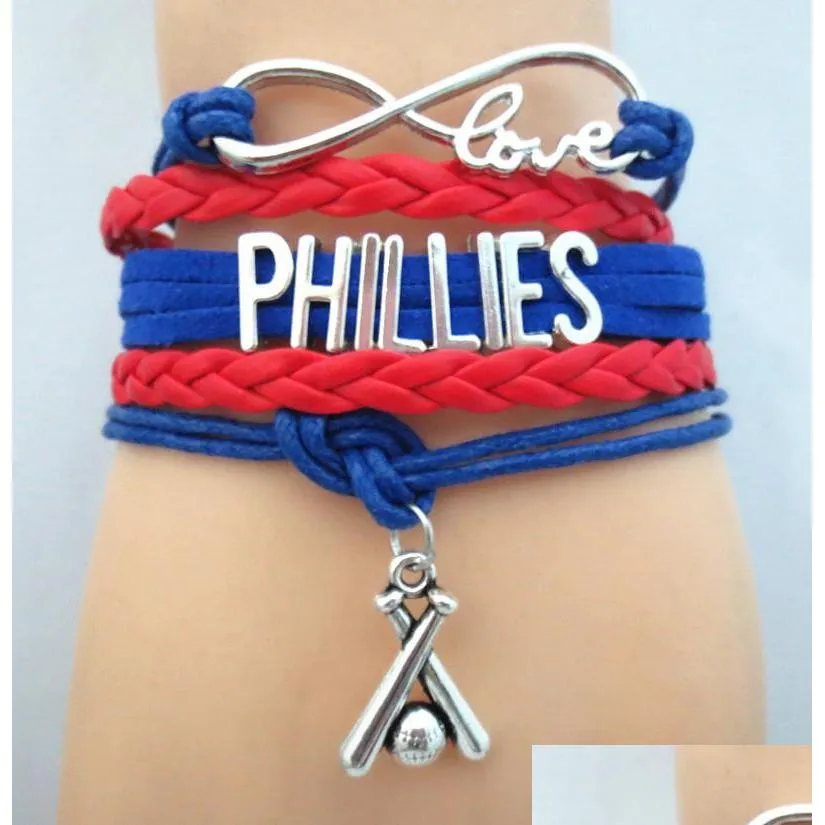 infinity love phillies baseball sports team bracelet sports friendship bracelets b09361