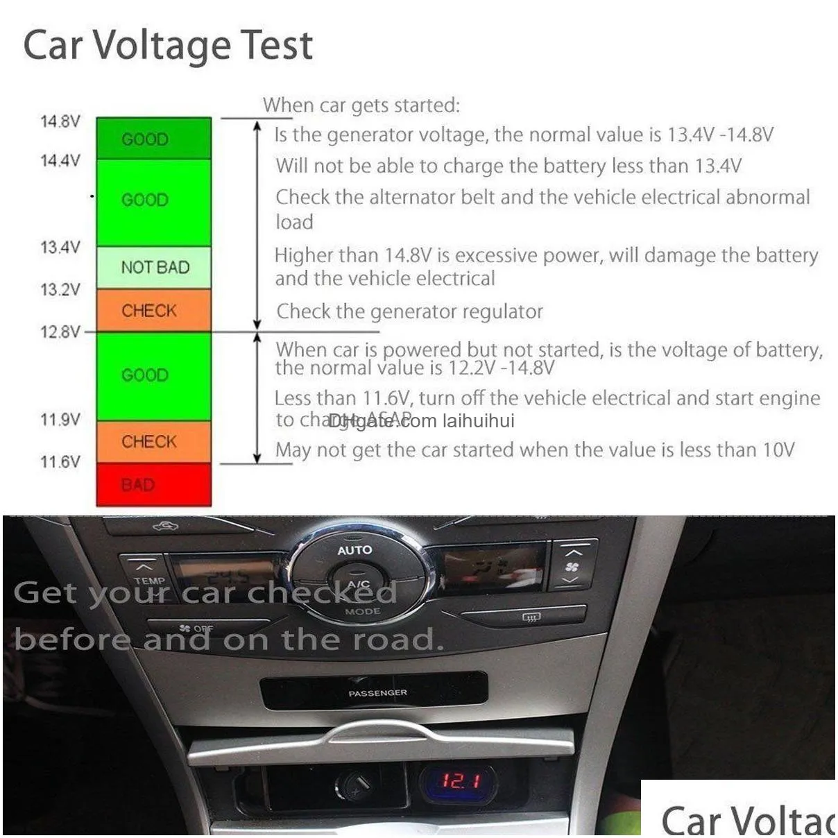 digital mini led 12v/24v car vehicle system voltmeter voltage gauge volt meter