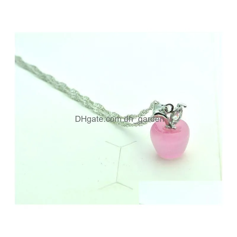 mini cute  quality opal pendant necklace rhodium fashion jewelry silver moonstone pendant necklace mixed batch
