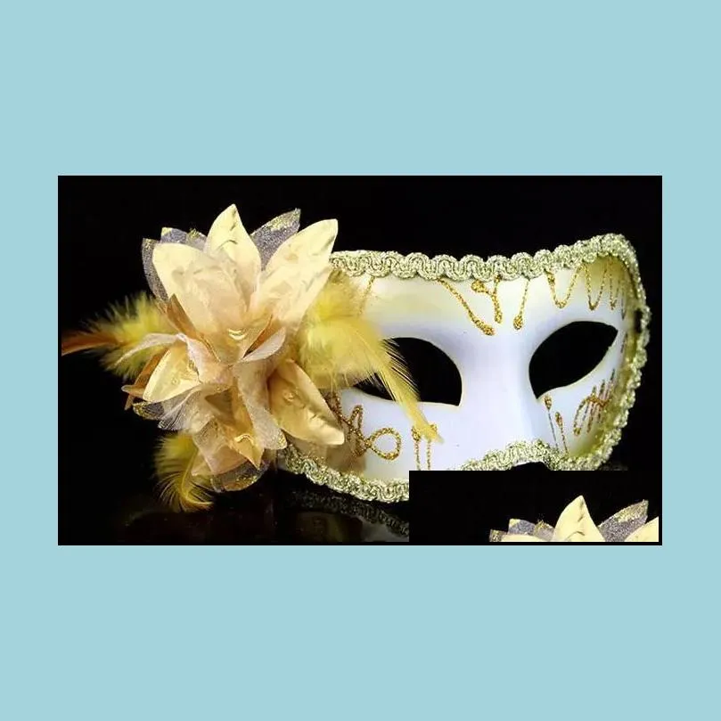 newest women y hallowmas easter venetian mask masquerade masks flower feather mask dance party holiday mask colorful
