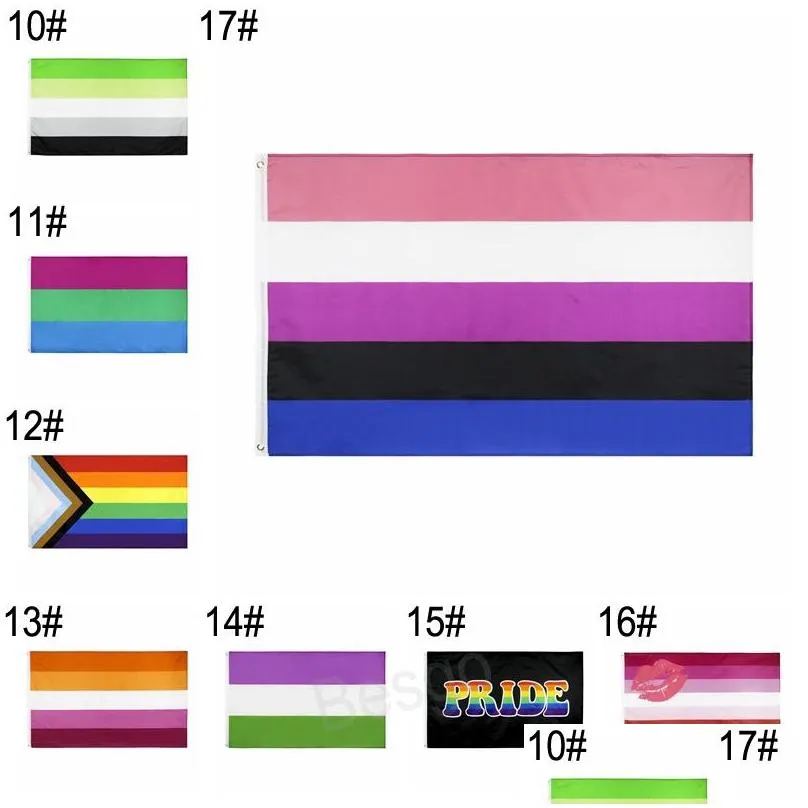 90x150cm gay pride rainbow flag lgbt biual lesbian panual accessories flags multi styles rainbows flag banner bh7094 tqq