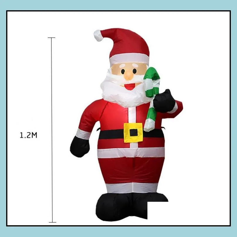 santa claus gingerbread man christmas inflatables indoor and outdoor decoration with led lights blow up lighted yard lawn festive party decor