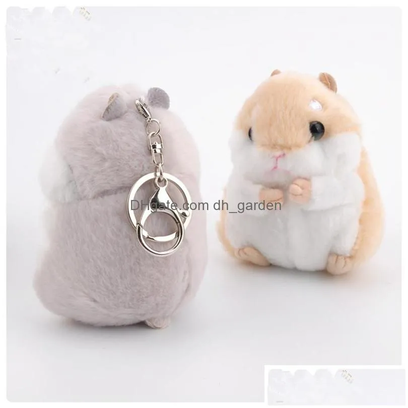 lovely keychain cute hamster key chain baubles pendant plush toys decoration animal dolls auto keyring handbag key ring