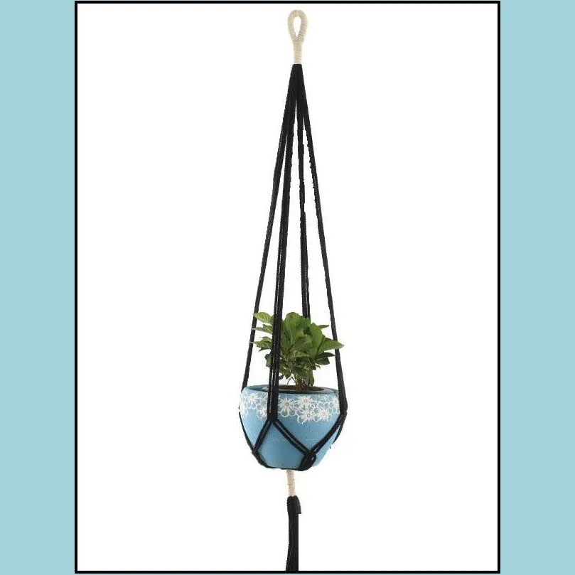 macrame plant hangers indoor outdoor hanging planter basket jute rope flowerpot garden tools novelty home decor white purple black