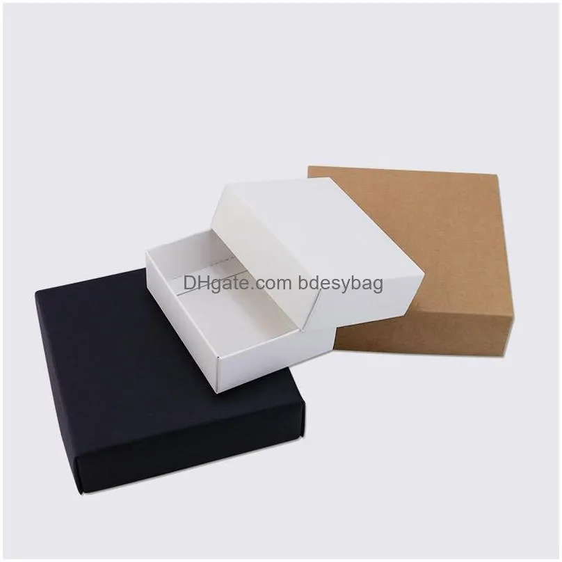 brown/white/black kraft paper gift cardboard box craft packaging box black paper gift box with lid gift carton cardboard boxes lx0560