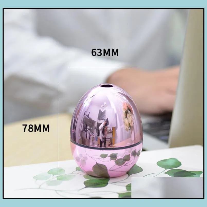 usb portable desktop egg air humidifier essential oils diffusers mist air humidifier for home office bedroom baby room car metalic