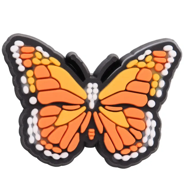 1 9pcs cartoon butterfly insect animals croc jibz shoes charms pvc garden shoes accessories decorations diy backpack wristbands