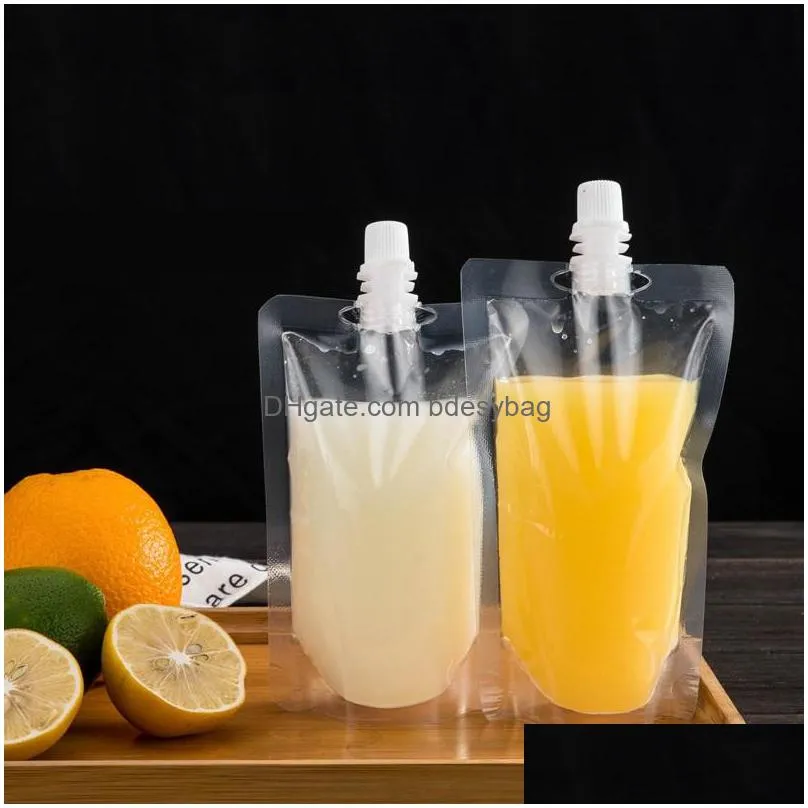 standup plastic drink packaging bag spout pouch for beverage liquid juice milk coffee 200500ml lx0080