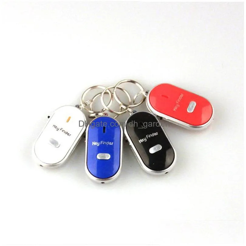 led key finder locator find lost keys keychain whistle sound control key holder rings women men jewelry