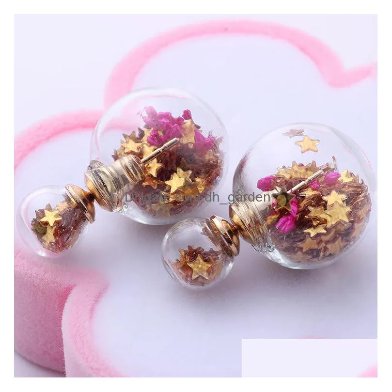 glass beads stud lovely star christmas earrings jewelry for women handmade glass beads earrings for women