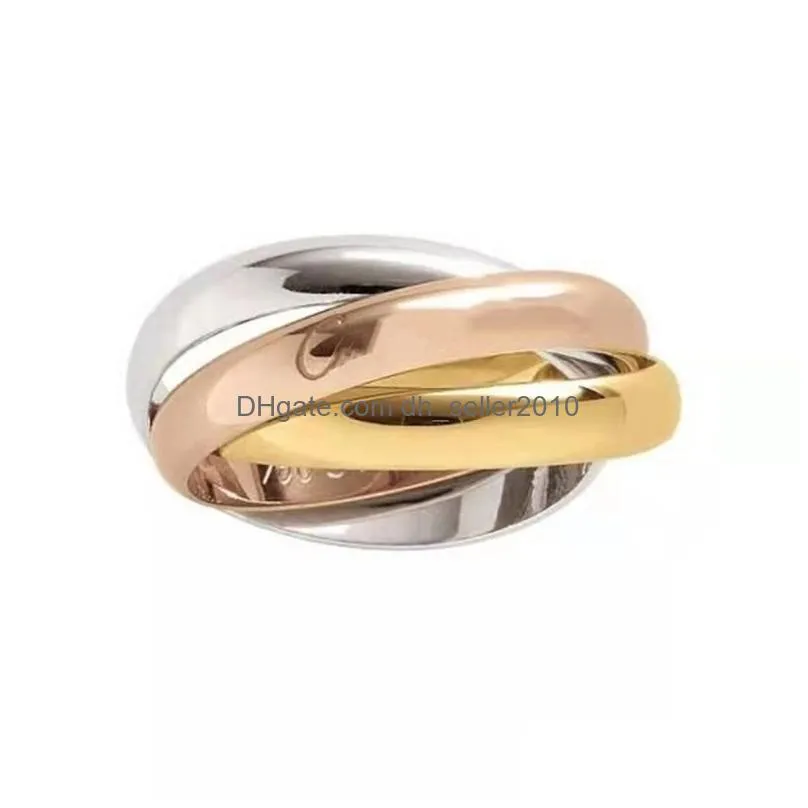 Band Rings Fashion 3 In 1 Designer Ring High Quality 316L Stainless Steel Rings Jewelry For Men And Drop Delivery Jewelry Ring Dh3Fy