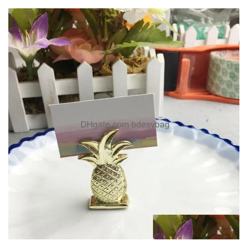 hot style gold pineapple place card holder table number figure stand party supplies wedding digital seat decoration za1394