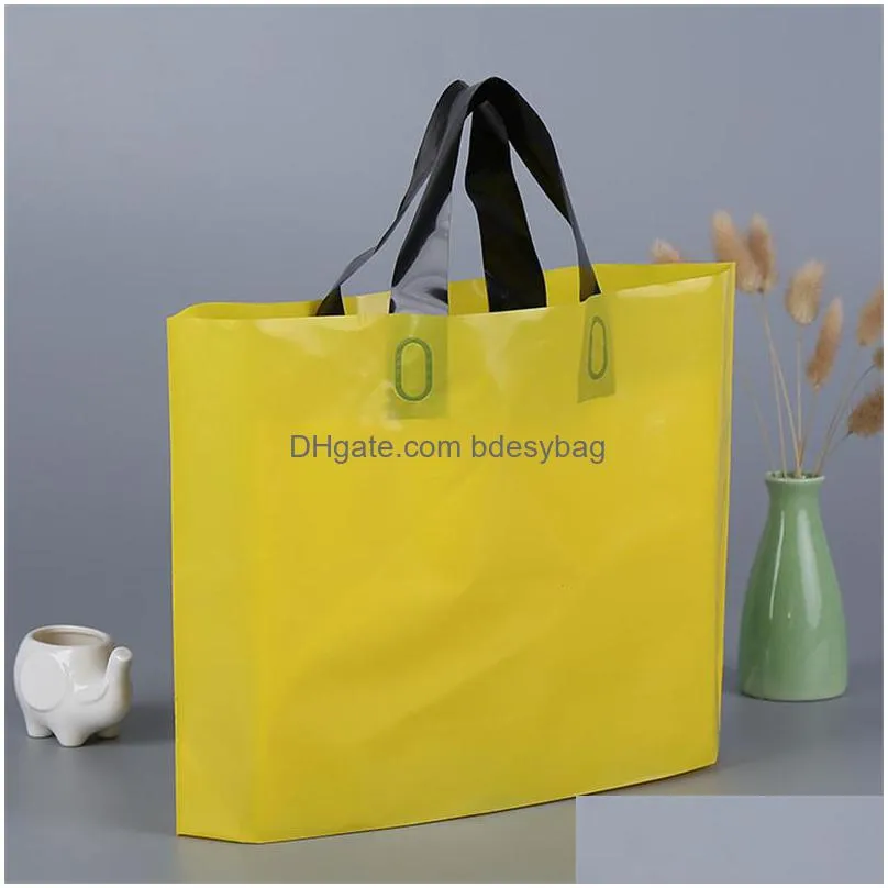 custom logo printed plastic packing shopping bags with handle customized garment/clothing/gift packaging bag lz0773
