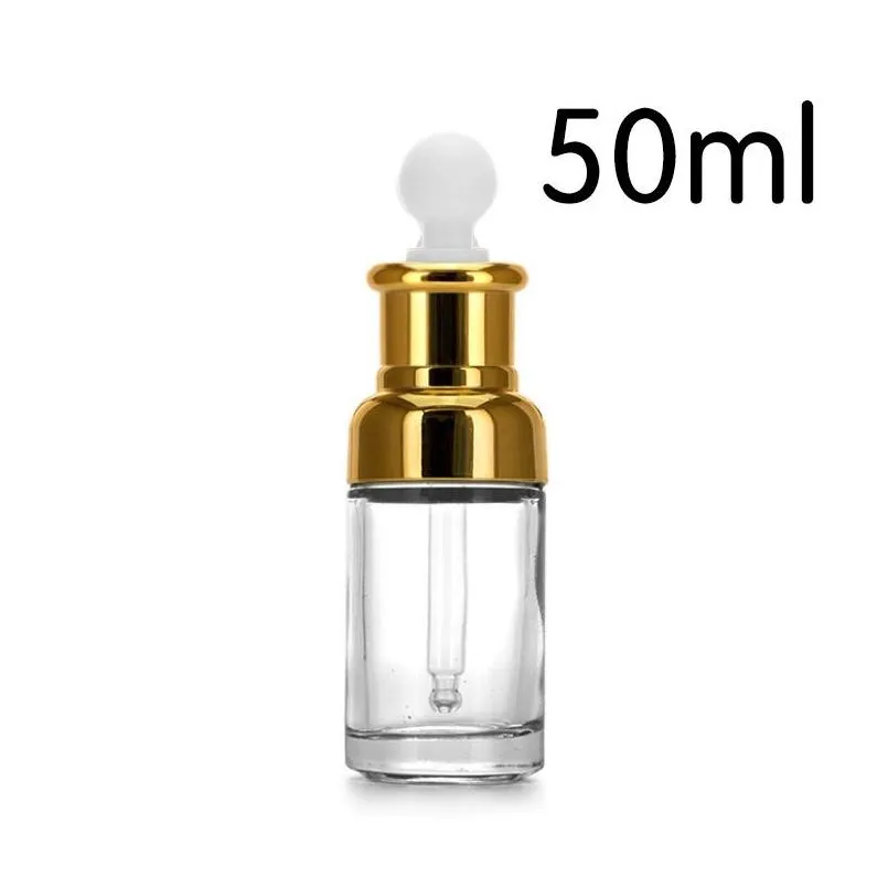 Packing Bottles Wholesale Gold Glass Dropper Bottle 20 30 50Ml Luxury Serum Bottles With Shinny Cap For  Oil Dh3133 Drop Deli Dhngc