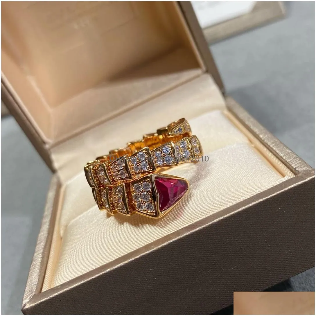 Band Rings Ring Designe Luxury Rings Jewelry Serpentine Letter Design Christmas Gifts Fashion Temperament Versatile Styles Gift Box Ve Dhsxv