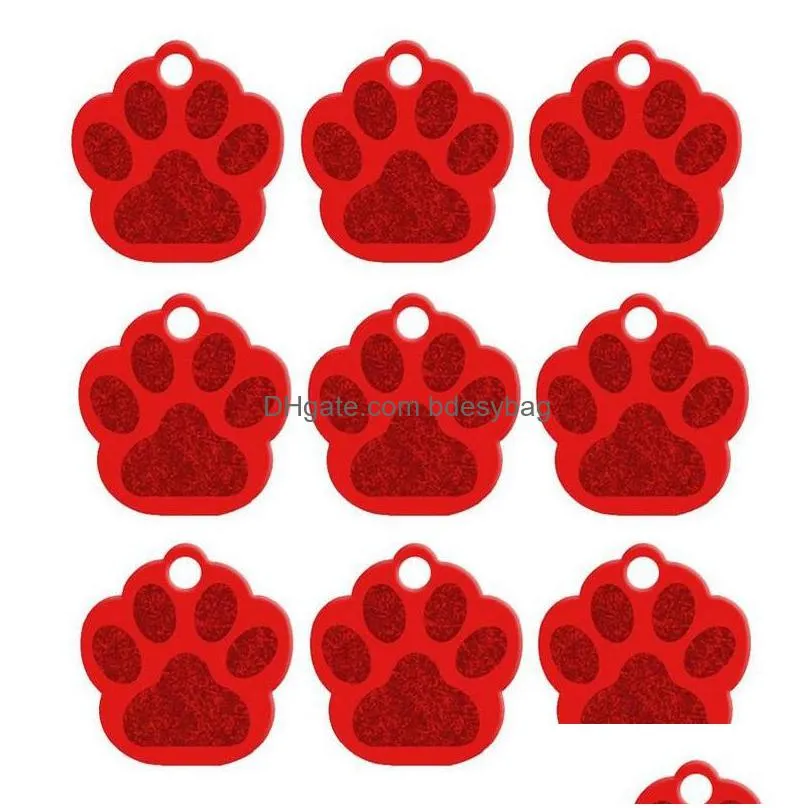 fashion paw shape pet id tag dog name address antilost puppy dog kitten aluminium alloy jewelry za5425