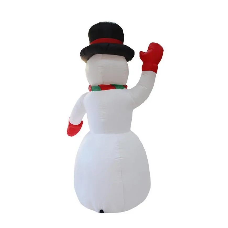 glowing huge christmas inflatable snowman campfire camping led lights outdoor indoor lighted for holiday decoration lawn yard decor