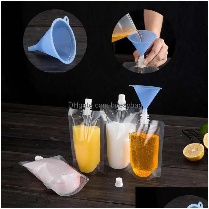 standup plastic drink packaging bag spout pouch for beverage liquid juice milk coffee 200500ml lx0080