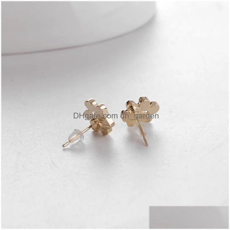 pet dog paw prints stud earrings puppy memorial minimalist earring cute animal footprint gold silver plated earrings