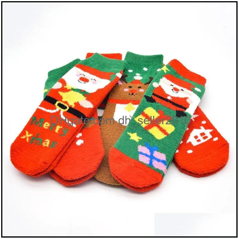  christmas socks series for ladies coral velvet santa socks christmas women socks