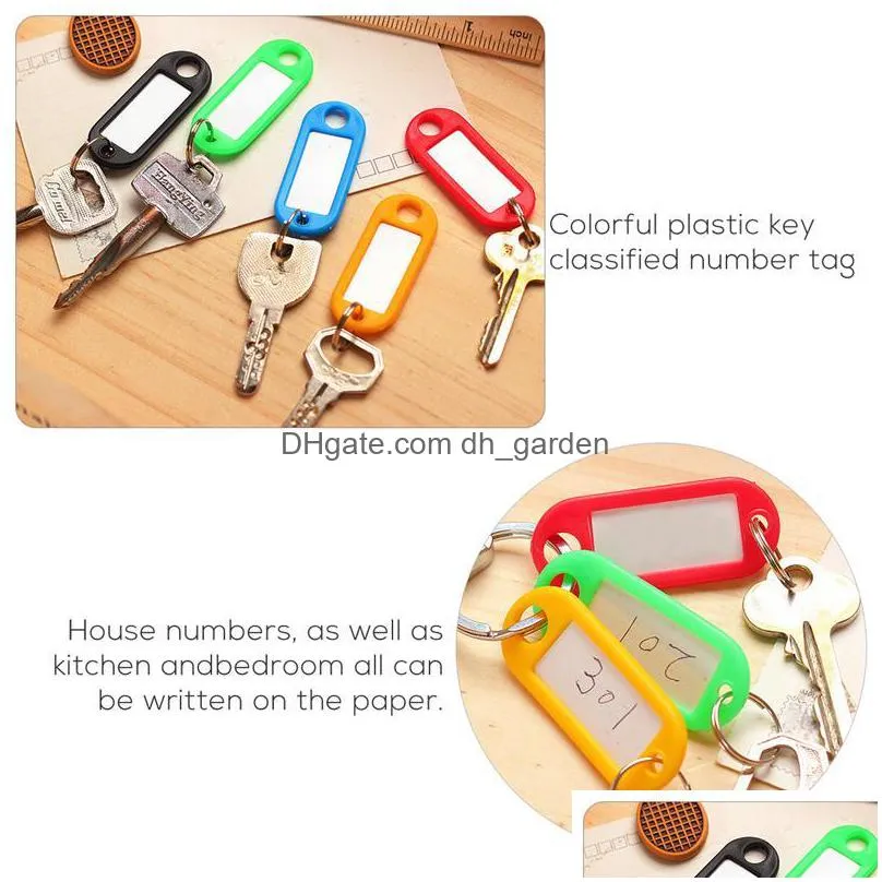 rectangular key card crystal plastic key id label tags card split ring keyring keychain for many uses bunches of keys