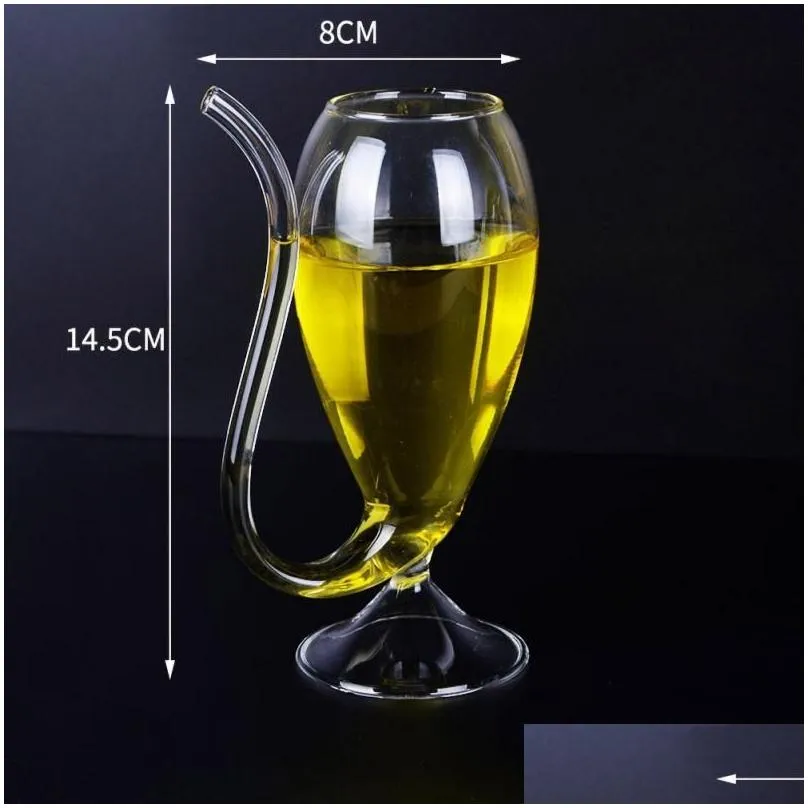 Wine Glasses Wine Whiskey Glass Cup Canine Base Transparent Heat Resistant Juice Milk Tea Cups Cocktail Drinking Glasses Drop Delivery Dhxfk