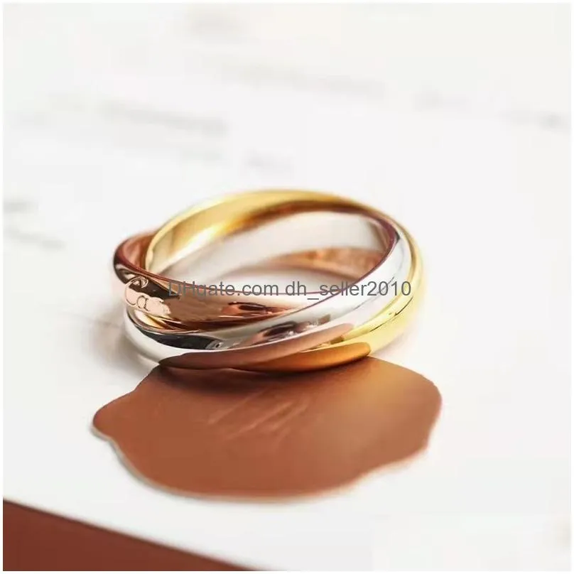 Band Rings Fashion 3 In 1 Designer Ring High Quality 316L Stainless Steel Rings Jewelry For Men And Drop Delivery Jewelry Ring Dh3Fy