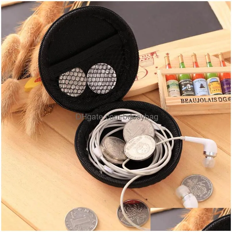 brand new colourful portable mini round portable coin wallet purse hard key earphone holder case bag versatile sac main lz0453