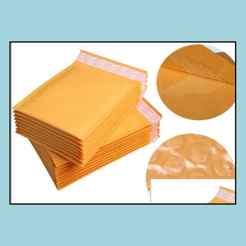 yellow kraft paper envelopes air mail air bags packing bubble cushioning padded envelopes wrap 160mmx140mm 6.29x5.5inch drop shipping