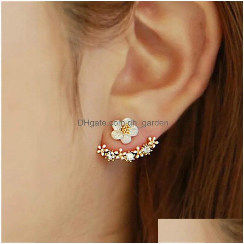 top quality daisy flower earrings for women 925 pure silver jewelry fashion simple cherry blossoms flower stud earrings dhs