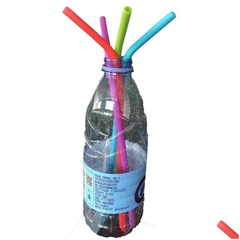 Drinking Straws Sile Sts 24 Styles Food Grade Fold Drinks Recycling Cocktail Candy Color St Party Supplies Straight Drop Delivery Home Dhxuc