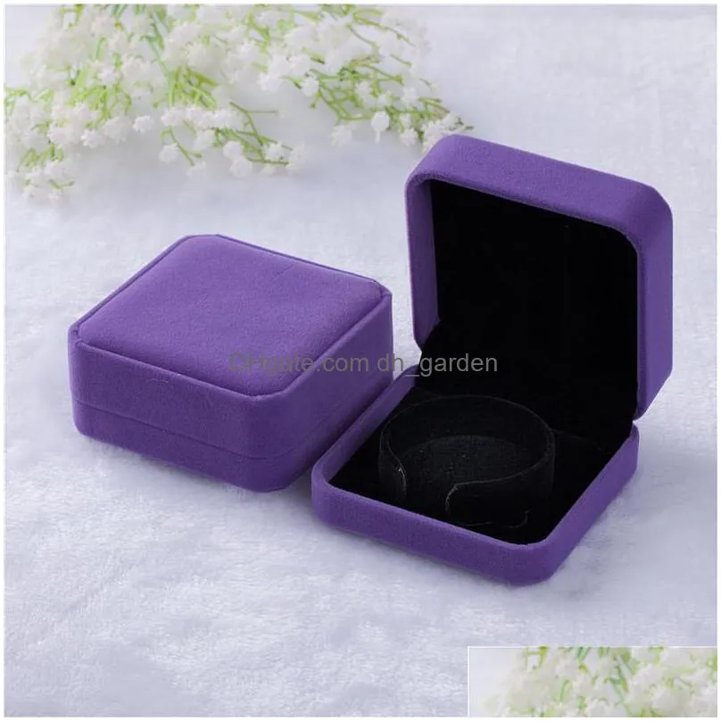gray bracelet box velvet bracelet box solid color jewelry box flocking jewelry case high quality jewelry case