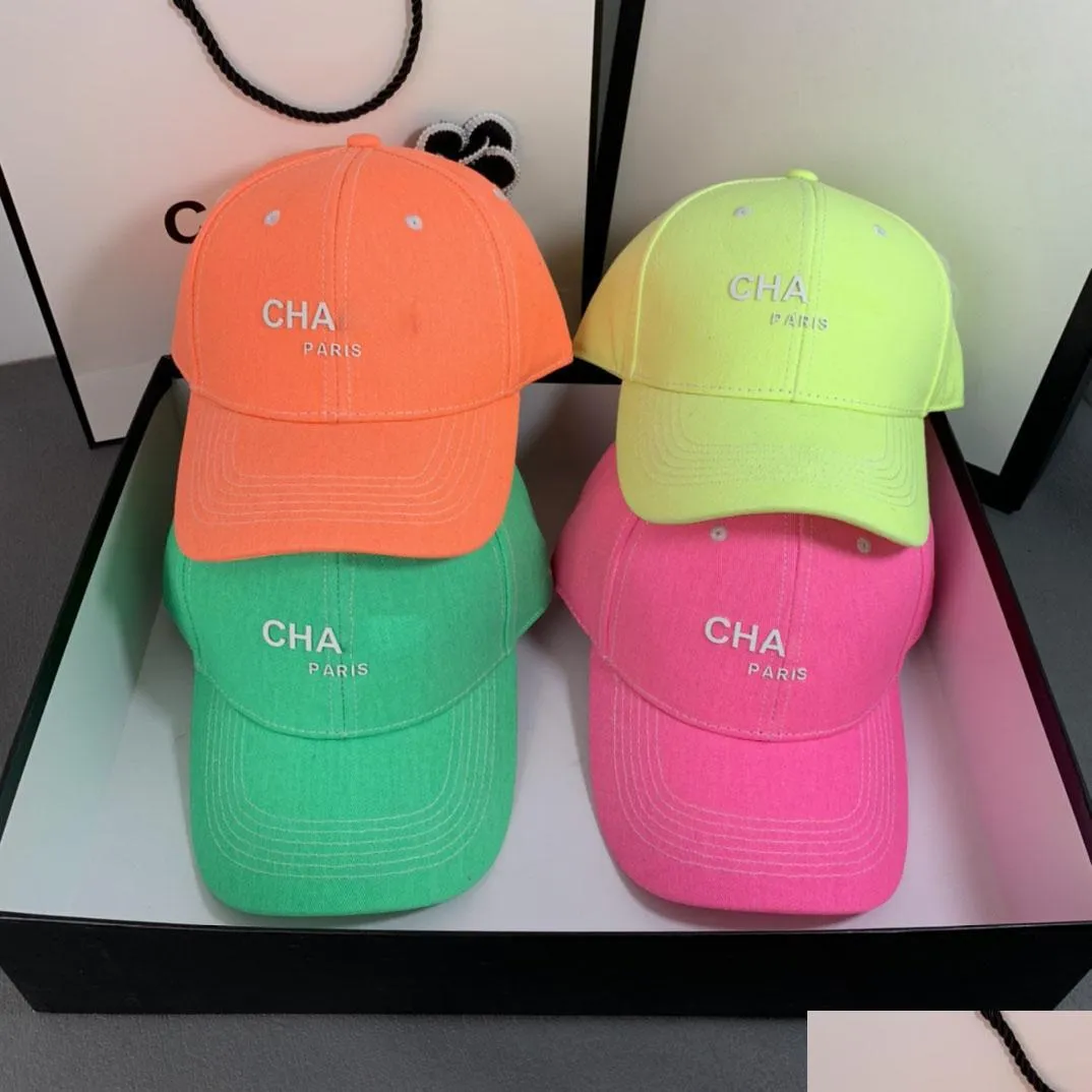 ball caps designer casquette candy fluorescent cotton baseball couple fashion letter street shooting cap