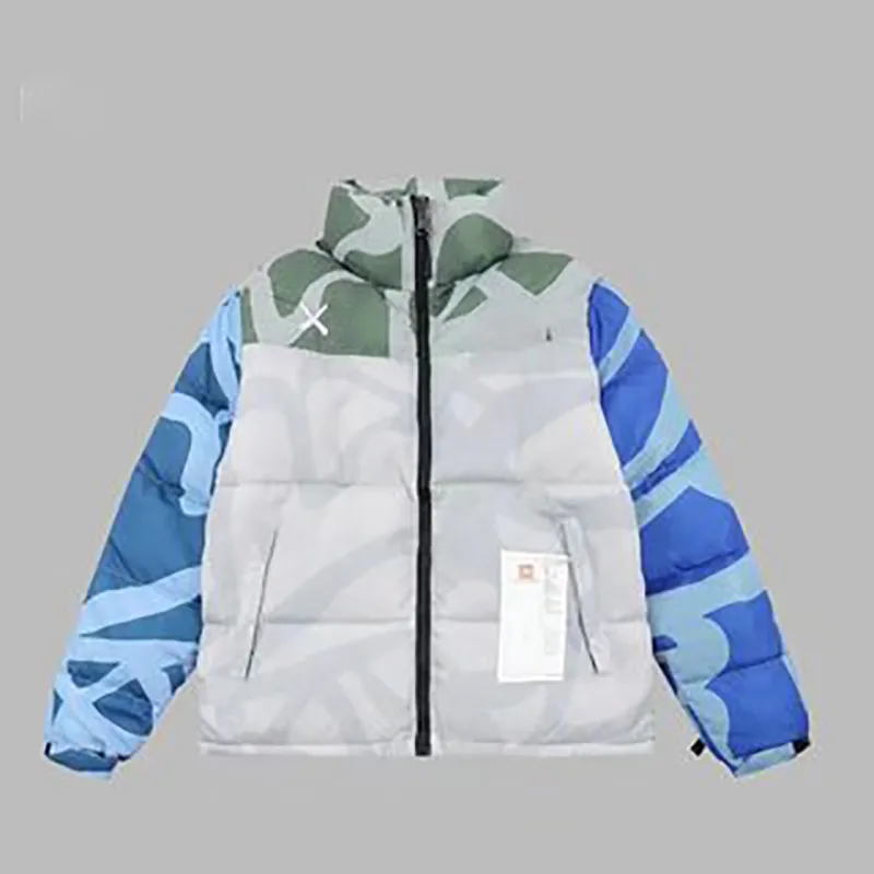 Designer winter down jacket warm coat nylon waterproof fabric embroidery printing double layer liner